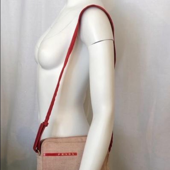 🚫🚫SOLD🚫🚫Prada red canvas adjustable strap bag - Picture 8 of 8